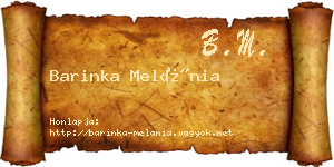 Barinka Melánia névjegykártya